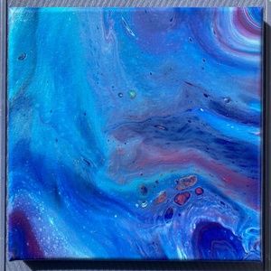 Phosphenes 8"x8" Painting by Color Fluent Art (Blue/Purple)